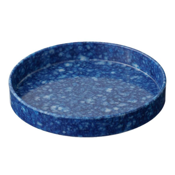 Marbled Melamine Circle Desk Tray navy