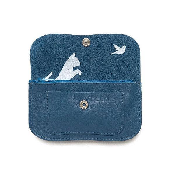 Wallet, Cat Chase Small, Faded Blue