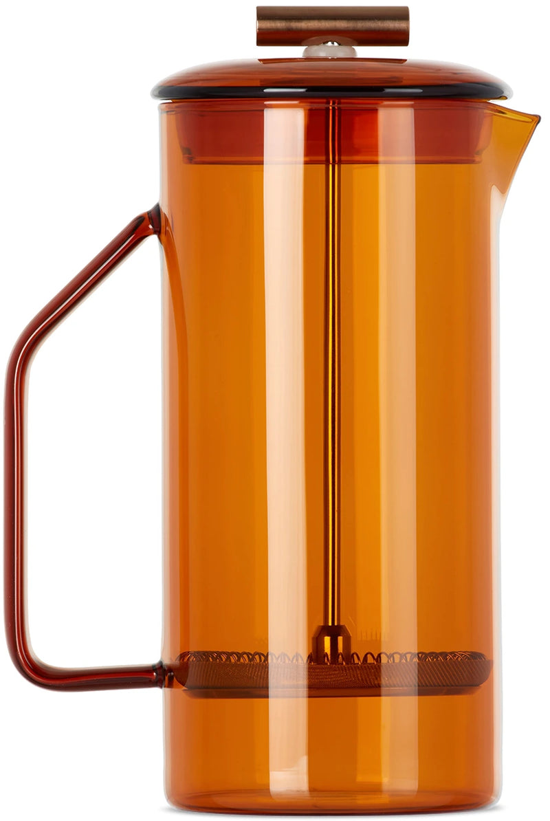 Glass French Press in amber.