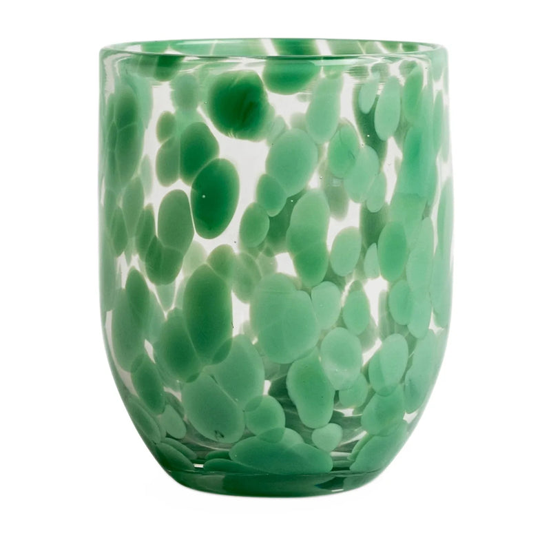 Messy drink glass in green
