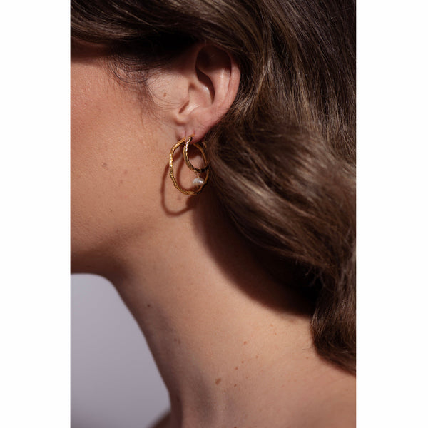 First love gold earrings