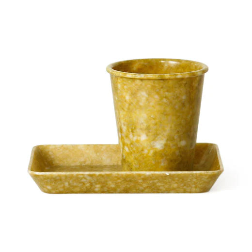 Marbled Melamine Desk Tray S mustard