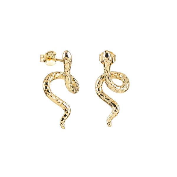Snake gold earrings