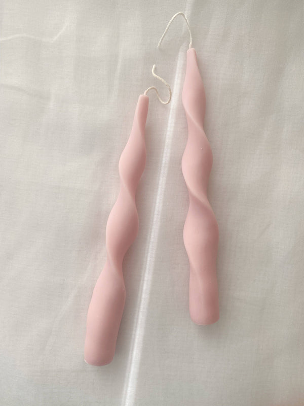 Blush Pink Ribbon Candle