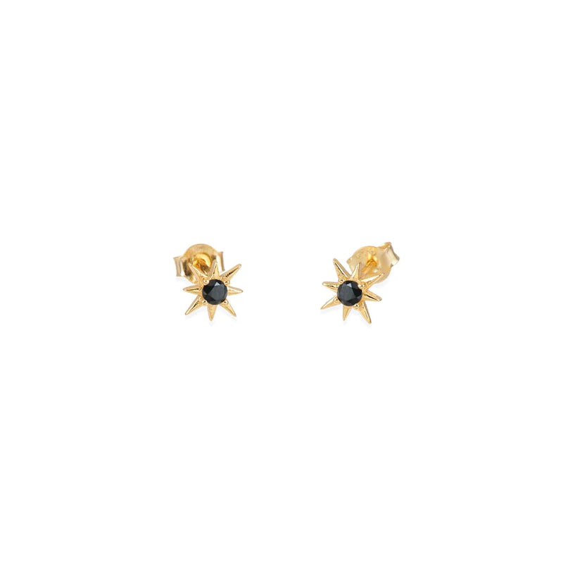 Holly gold stud earrings.