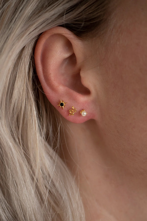 Holly gold stud earrings.