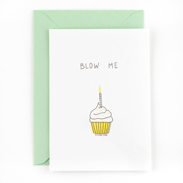 "Blow me" postcard
