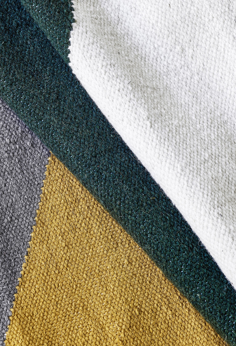 Wool Rug | Green, Amber and Grey