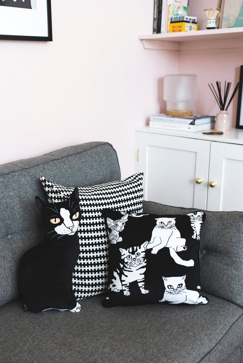 Bridget the black cat | Pillow