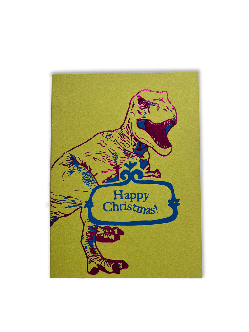 Happy Christmas T-Rex Mini Card
