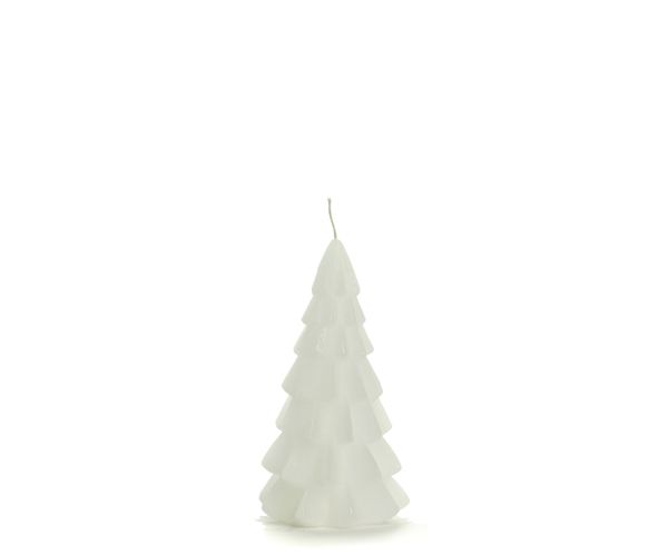 Christmas tree candle, white.