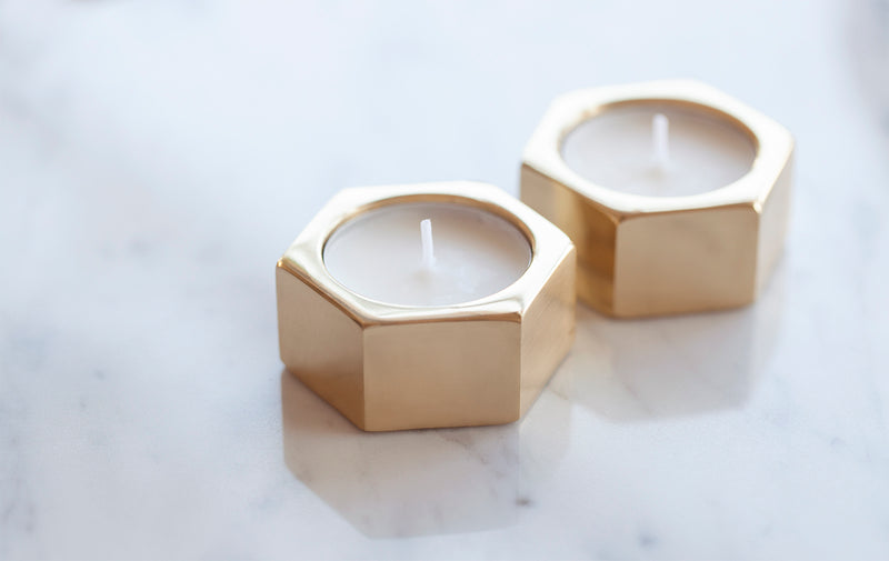 Brass Tealight Holder : Burning Mates