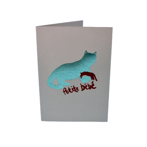 Petit bébé kitten - greeting card