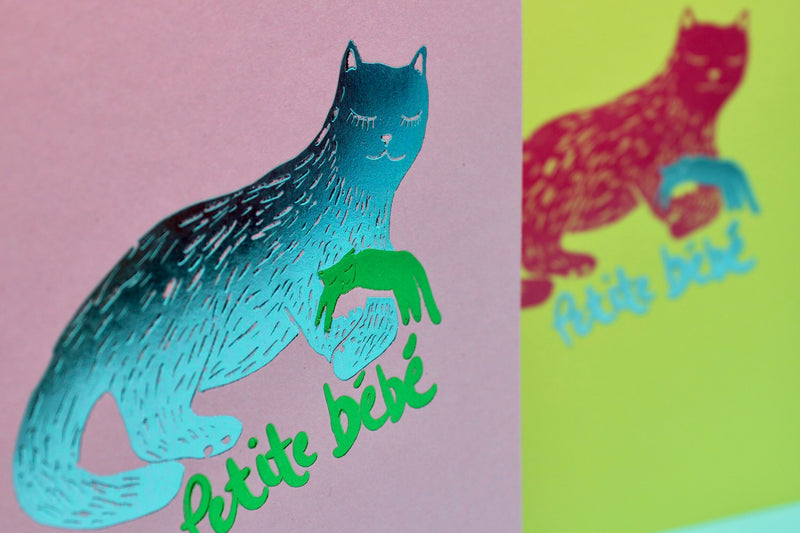 Petit bébé kitten - greeting card
