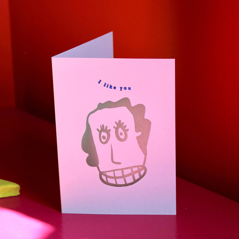 "I like you" postcard