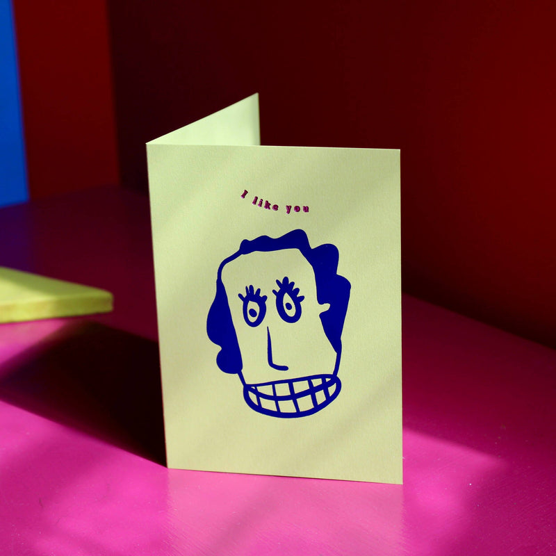 "I like you" postcard