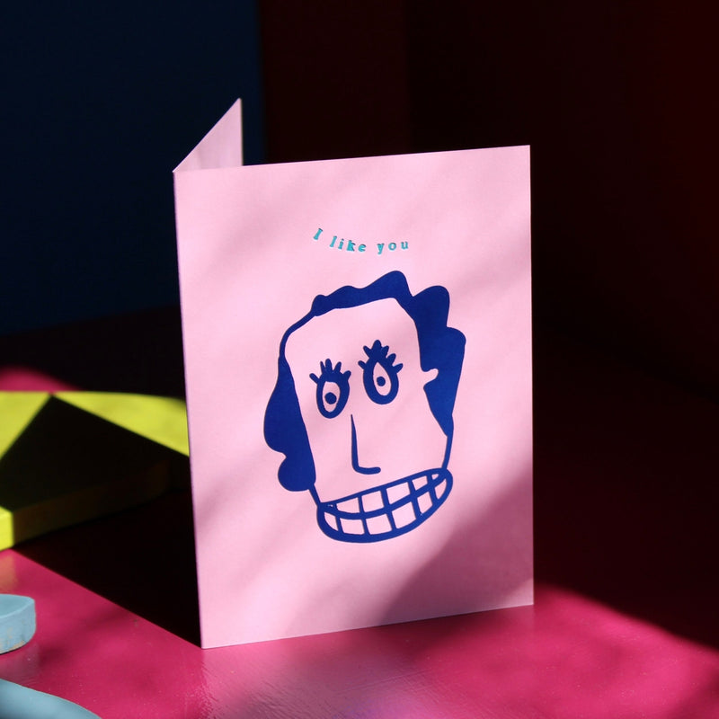 "I like you" postcard