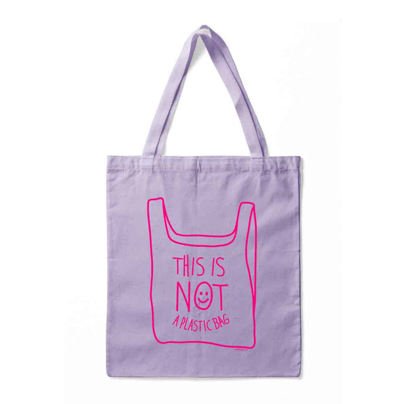 This is not a plastic bag - lila tote bag