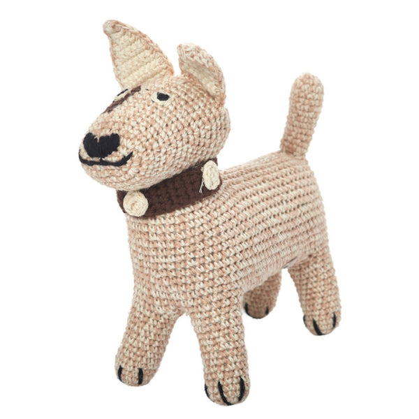 Terrier doll, sand