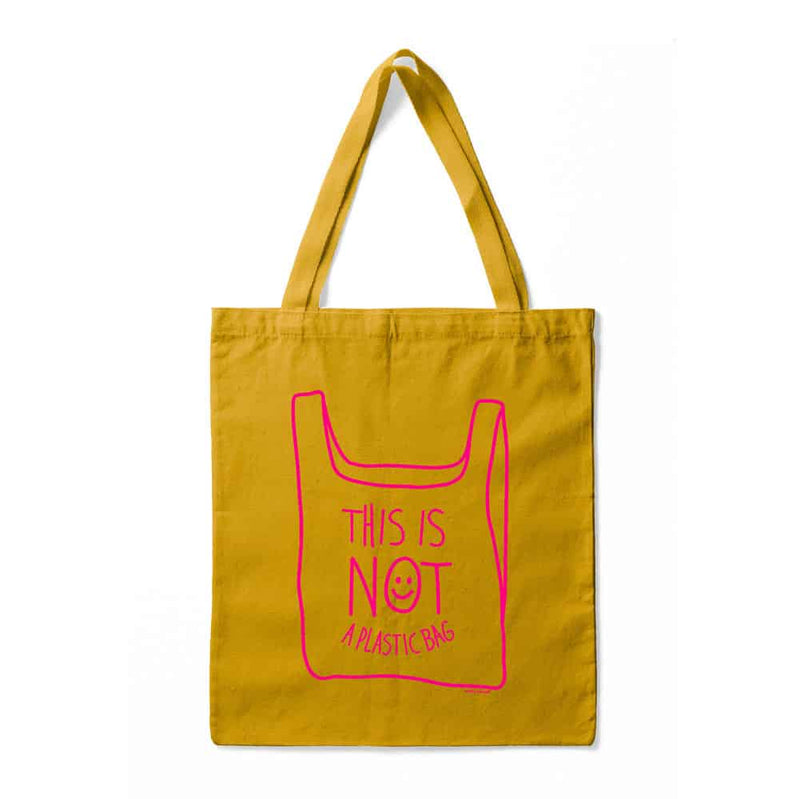 This is not a plastic bag - mustard tote bag